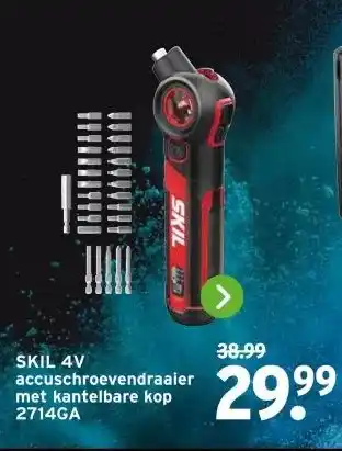 GAMMA SKIL 4V accuschroevendraaier met kantelbare kop 2714GA aanbieding