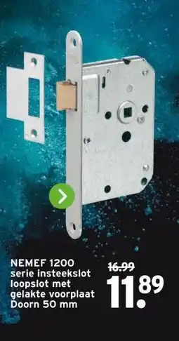 GAMMA NEMEF 1200 serie insteekslot loopslot met gelakte voorplaat Doorn aanbieding