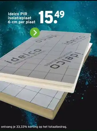 GAMMA Idelco PIR isolatieplaat aanbieding