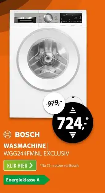 Expert Bosch WGG244FMNL EXCLUSIV aanbieding