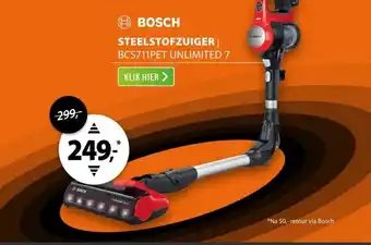 Expert Bosch BCS711PET Unlimited 7 Rood aanbieding
