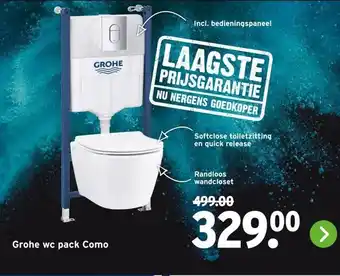 GAMMA Grohe wc pack Como aanbieding