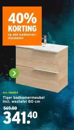 GAMMA Tiger badkamermeubel incl. wastafel aanbieding