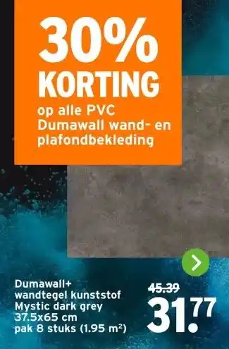 GAMMA Dumawall+ wandtegel kunststof Mystic dark grey aanbieding