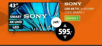 Expert Sony K-43S39BP (2025) BRAVIA 3 aanbieding