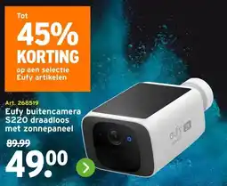 GAMMA Eufy buitencamera S220 draadloos met zonnepaneel aanbieding