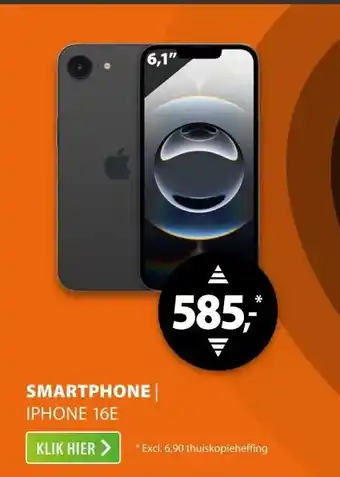 Expert Apple iPhone 16e 128GB Zwart aanbieding