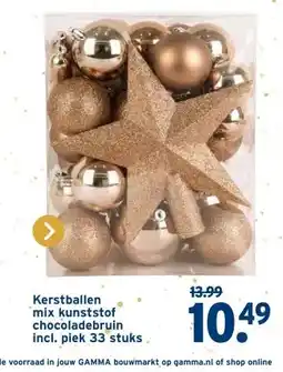 GAMMA Kerstballen mix kunststof chocoladebruin aanbieding