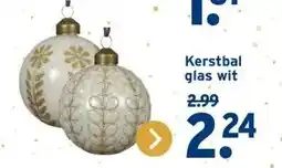 GAMMA Kerstbal glas wit aanbieding
