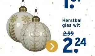 GAMMA Kerstbal glas wit aanbieding