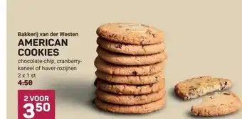 Ekoplaza Bakkerij van der Westen AMERICAN COOKIES aanbieding