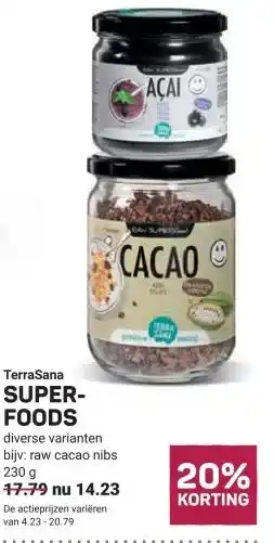 Ekoplaza TerraSana SUPER- FOODS aanbieding