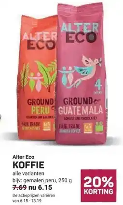 Ekoplaza Alter Eco KOFFIE aanbieding