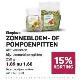 Ekoplaza Ekoplaza ZONNEBLOEM-OF POMPOENPITTEN aanbieding