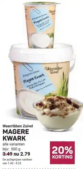 Ekoplaza Weerribben Zuivel MAGERE KWARK aanbieding
