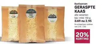 Ekoplaza Bastiaansen GERASPTE KAAS aanbieding