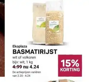 Ekoplaza Ekoplaza BASMATIRIJST aanbieding