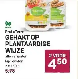 Ekoplaza ProLa Terre GEHAKT OP PLANTAARDIGE WIJZE aanbieding
