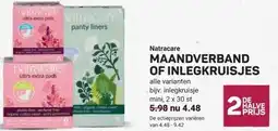 Ekoplaza Natracare MAANDVERBANDOF INLEGKRUISJES aanbieding