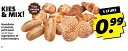 Boni Roomboter croissants, petit pains, tijgerbollen of kaiserbroodjes aanbieding