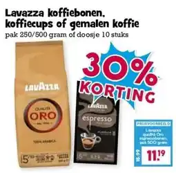 Boon`s Markt Lavazza koffiebonen, koffiecups of gemalen koffie aanbieding