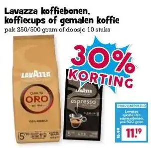 Boon`s Markt Lavazza koffiebonen, koffiecups of gemalen koffie aanbieding