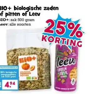 Boon`s Markt BIO+ biologische zaden of pitten of Leev aanbieding