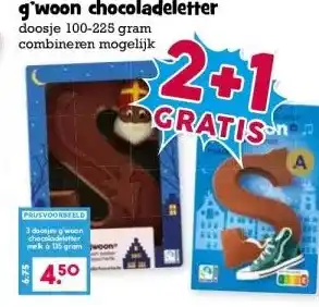 Boon`s Markt g'woon chocoladeletter aanbieding