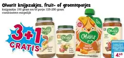 Boon`s Markt Olvarit knijpzakjes, fruit- of groentepotjes aanbieding
