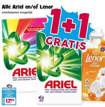 Boon`s Markt Alle Ariel en/of Lenor aanbieding