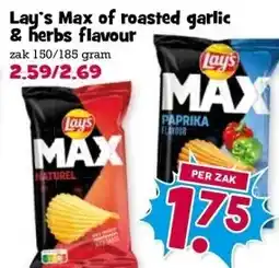 Boon`s Markt Lay's Max of roasted garlic & herbs flavour aanbieding