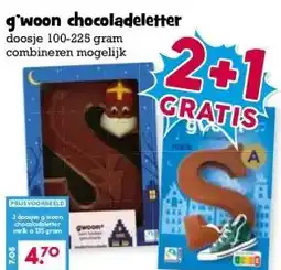 Boon`s Markt g'woon chocoladeletter aanbieding