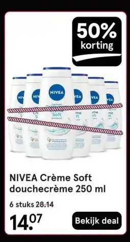 Etos NIVEA Crème Soft douchecrème 250 ml aanbieding