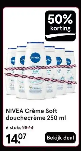 Etos NIVEA Crème Soft douchecrème 250 ml aanbieding