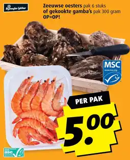 Boni Zeeuwse oestersof gekookte gamba's aanbieding