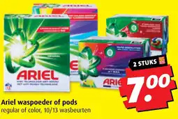 Boni Ariel waspoeder of pods aanbieding