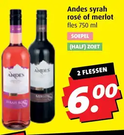 Boni Andes syrah rosé of merlot aanbieding