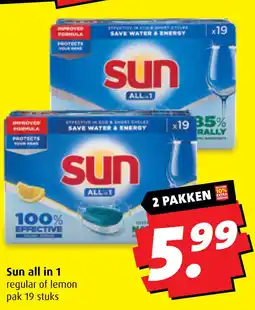 Boni Sun all in 1 regular of lemon aanbieding