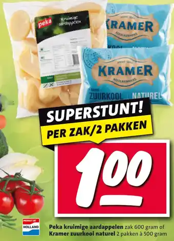 Nettorama Peka kruimige aardappelen of Kramer zuurkool naturel aanbieding