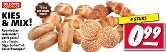 Nettorama Roomboter croissants, petit pains, tijgerbollen of kaiserbroodjes aanbieding