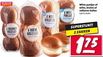 Nettorama Witte puntjes of witte, bruine of volkoren bollen aanbieding