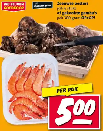 Nettorama Zeeuwse oesters of gekookte gamba's aanbieding