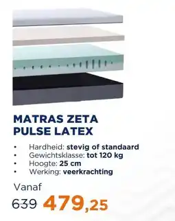 TotaalBED Matras Zeta Pulse-latex | 70 x 200 cm | Standaard aanbieding