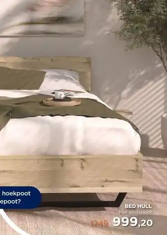TotaalBED Bed Hull | houten hoofdbord | 140 x 200 cm | Slede poten aanbieding