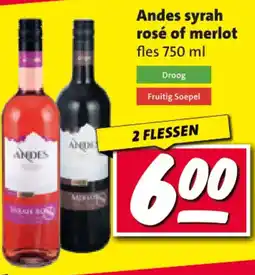 Nettorama Andes syrah rosé of merlot aanbieding