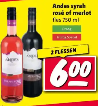 Nettorama Andes syrah rosé of merlot aanbieding