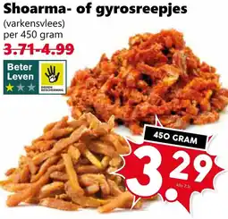 Coop Shoarma of gyrosreepjes aanbieding
