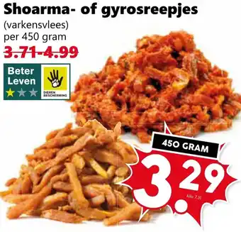 Coop Shoarma of gyrosreepjes aanbieding