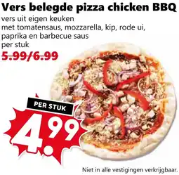 Coop Vers belegde pizza chicken BBQ aanbieding