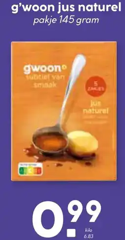 Coop G'woon jus naturel aanbieding